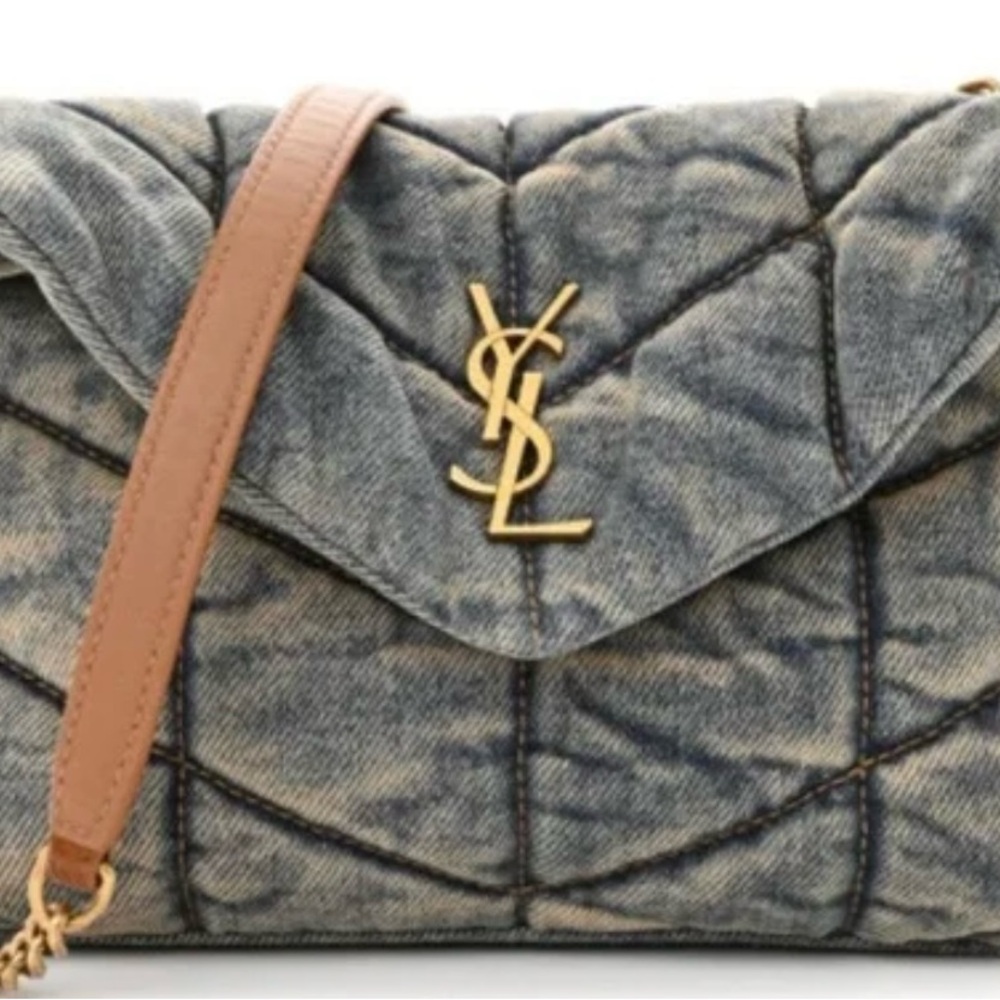 Saint Laurent Denim toy puffer bag